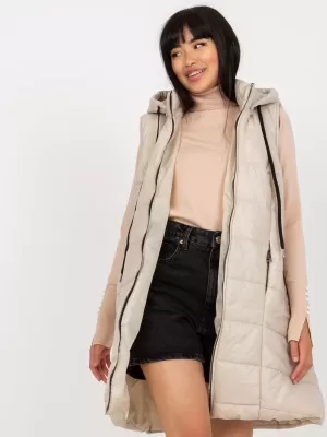 Dámská vesta OCH BELLA TW-KZ-BI-82019.09 LIGHT BEIGE