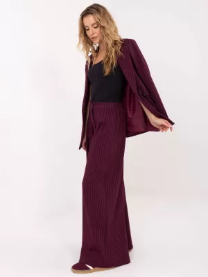 Dámské kalhoty RUE PARIS IT-SP-FL9787.85 BURGUNDY