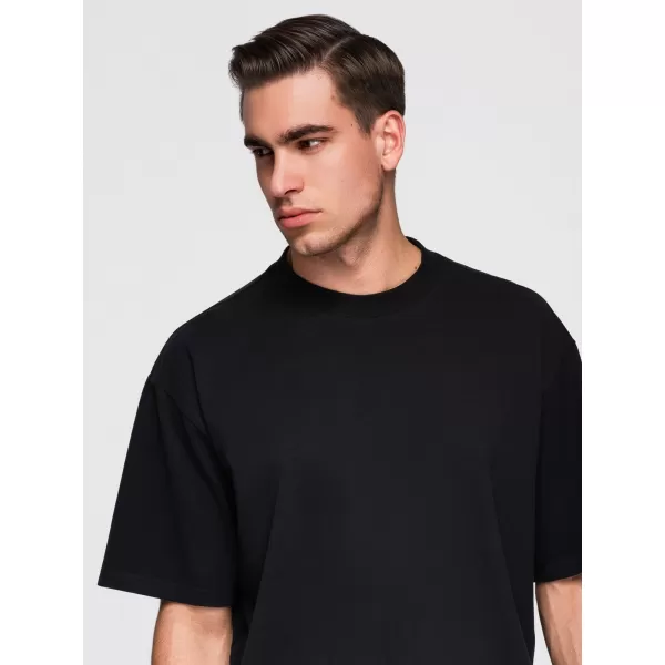  Pánské triko OMBRE OM-TSBC-0291 BLACK/OFF WHITE/PALE OLIVE 