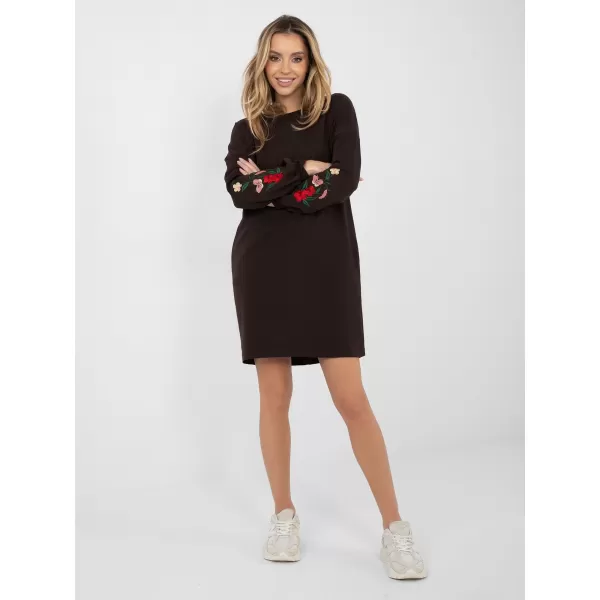  Dámské šaty RUE PARIS RV-SK-8088.59 DARK BROWN 