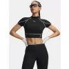 Dámské triko UNDER ARMOUR HEATGEAR ELITE CROP MCK SS 6014710-008 ČERNÁ