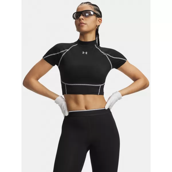  Dámské triko UNDER ARMOUR HEATGEAR ELITE CROP MCK SS 6014710-008 ČERNÁ 