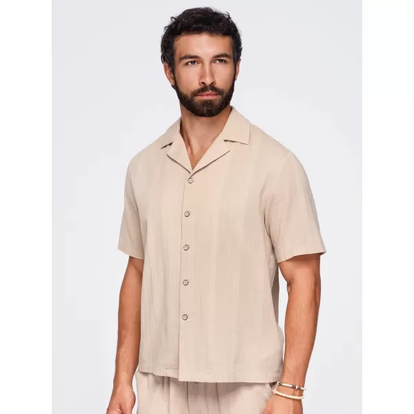  Pánská košile OMBRE OM-SHSS-0221 LIGHT BROWN 