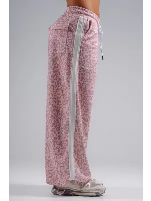 Baggy tepláky s leopardím vzorem NEBBIA PRIMAL 865 PINK LEOPARD