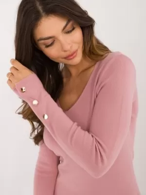 Dámský svetr WOOL FASHION ITALIA AT-SW-2334.49 DARK PINK