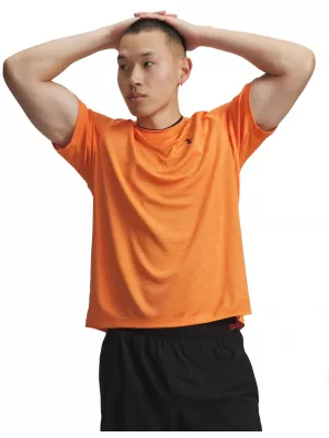Pánské triko UNDER ARMOUR TECH TEXTURED SS 1382796-808 ORANŽOVÁ