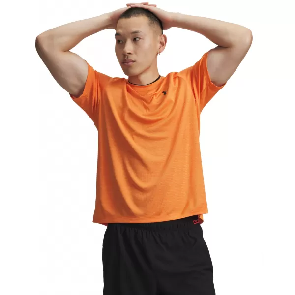  Pánské triko UNDER ARMOUR TECH TEXTURED SS 1382796-808 ORANŽOVÁ 