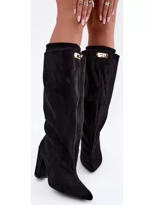 Dámské kozačky BOTO 2912A-1 BLACK SUEDE