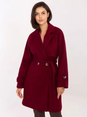 Dámský kabát RUE PARIS IT-PL-A9589.58 BURGUNDY