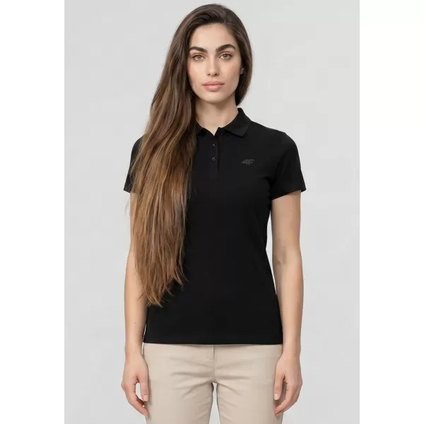  Dámské triko s límečkem 4F 4FWMM00TPTSF0768 DEEP BLACK 