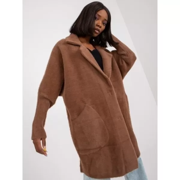  Dámský kabát FACTORY PRICE MBM-PL-1517.00P BROWN 