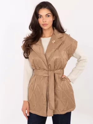Dámská vesta RUE PARIS IT-KZ-FL9603.87 CAMEL
