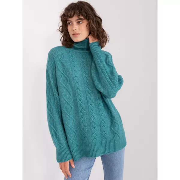  Dámský svetr WOOL FASHION ITALIA AT-SW-2355-2.12P TURQUOISE 