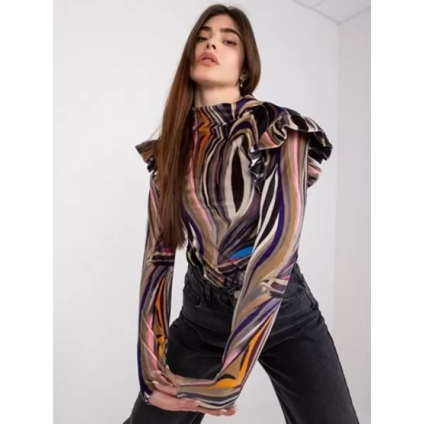  Dámská halenka ITALY MODA DHJ-BZ-6533C.90 BLACK AND BEIGE 