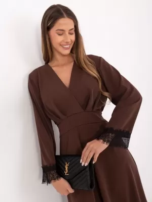 Dámské šaty ITALY MODA MI-SK-92477.18P DARK BROWN