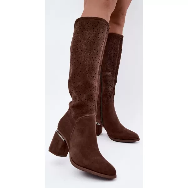  Dámské kozačky S.BARSKI HY62-8122 BROWN 