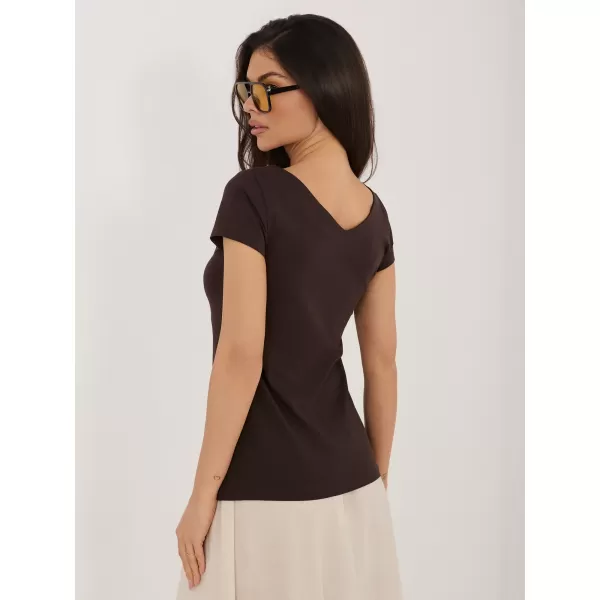  Dámské triko RUE PARIS RV-BZ-A1267.08 DARK BROWN 