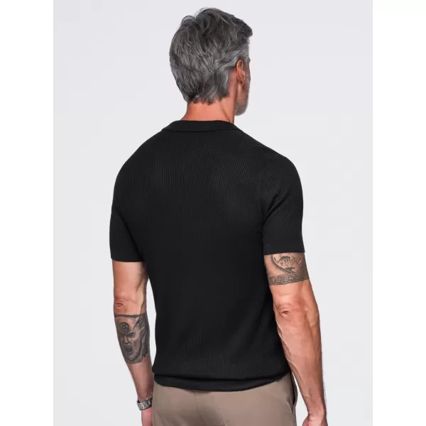  Pánské triko s límečkem OMBRE OM-POSS-0182 BLACK 