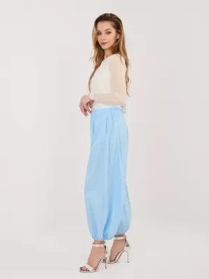 Dámské kalhoty RUE PARIS IT-SP-FL10309.70 LIGHT BLUE
