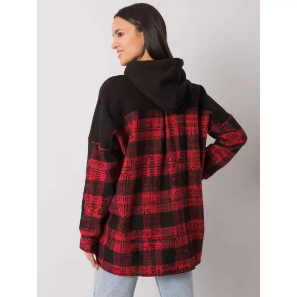  Dámská mikina RUE PARIS RV-BL-7312.14 BLACK AND RED 