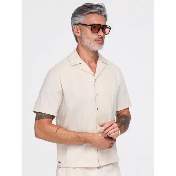  Pánská košile OMBRE OM-SHSS-0221 CREAM 