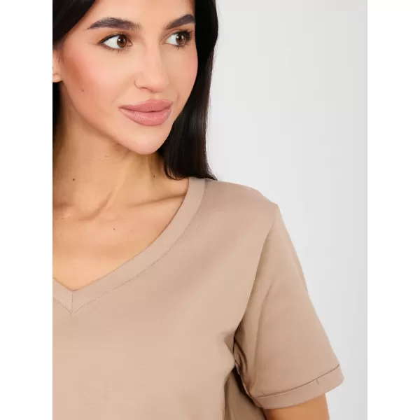  Dámské tričko RUE PARIS RV-TS-A1094.45 DARK BEIGE 