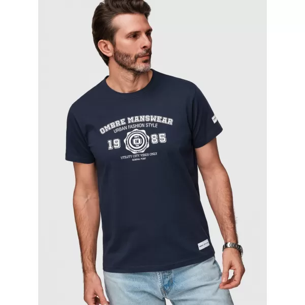  Pánské triko OMBRE OM-TSPT-0269 NAVY BLUE 