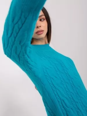 Dámský svetr WOOL FASHION ITALIA AT-SW-2335-1.68P TURQUOISE