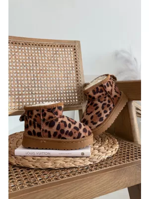 Dětské sněhule BOTO 20400-1/E2E/3E LEOPARD PRINT