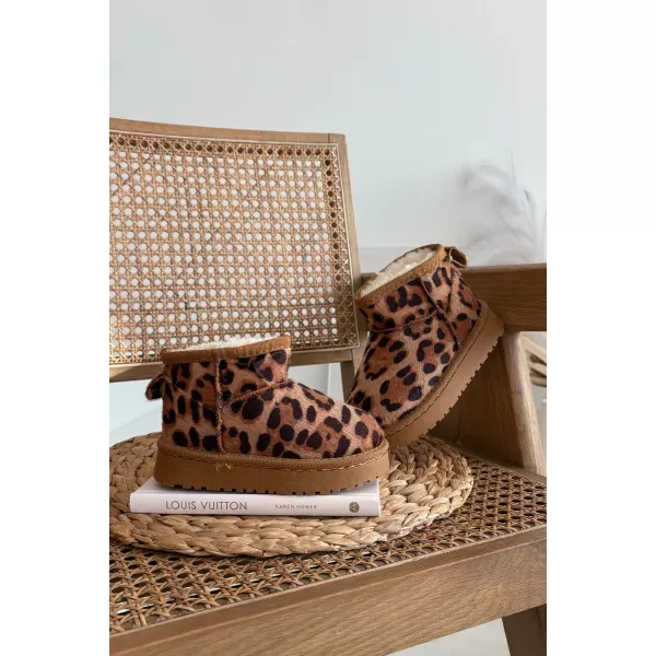  Dětské sněhule BOTO 20400-1/E2E/3E LEOPARD PRINT 