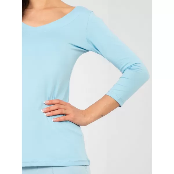  Dámská halenka RUE PARIS RV-BZ-A1190.16 LIGHT BLUE 