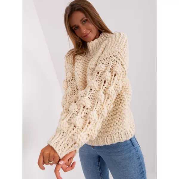  Dámský svetr WOOL FASHION ITALIA AT-SW-2382.97P LIGHT BEIGE 