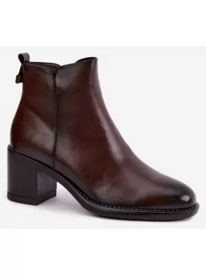 Dámské kotníkové boty VINCEZA 58650 DARK BROWN