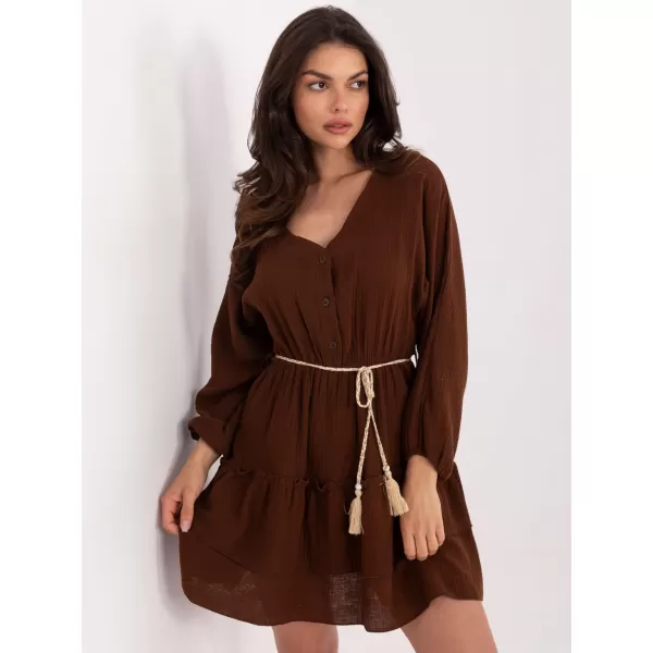 Dámské šaty ITALY MODA MI-SK-A5079.27 DARK BROWN 