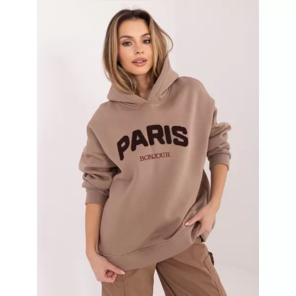  Dámská mikina RUE PARIS RV-BL-A1041.48 DARK BEIGE 