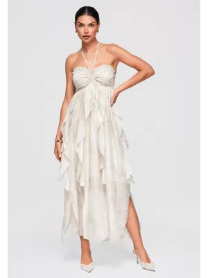 Dámské šaty OMBRE OW-DLR-E0016 BEIGE