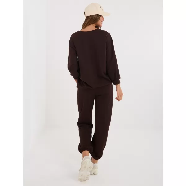 Dámský komplet RUE PARIS RV-KMPL-A1279.82 DARK BROWN 