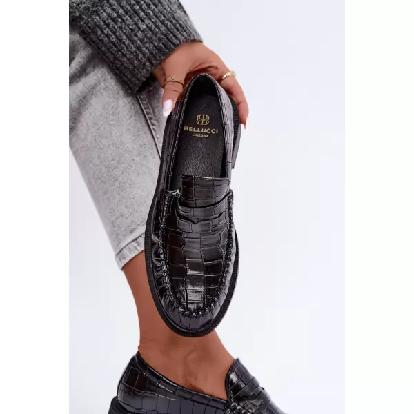  Dámské mokasíny BOTO D-243 BLACK EMBOSSED 