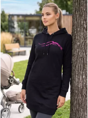 Dámská prodloužená mikina ALTISPORT ALW001419 ČERNORŮŽOVÁ