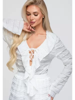 Dámská blůza OMBRE OW-TS-E0067 WHITE