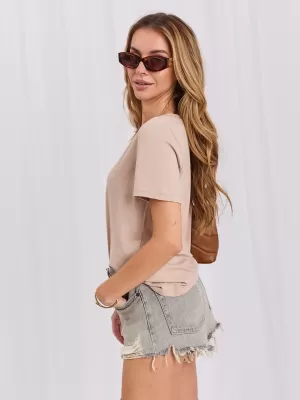 Dámské tričko RUE PARIS RV-TS-A1095.33 BEIGE
