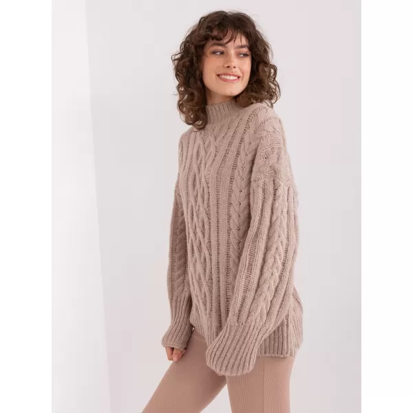  Dámský svetr WOOL FASHION ITALIA AT-SW-2363-2.30 DARK BEIGE 
