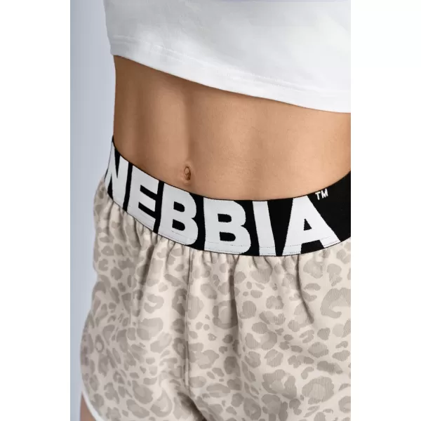  Tréninkové šortky s leopardím vzorem NEBBIA PRIMAL 855 CREAM LEOPARD 