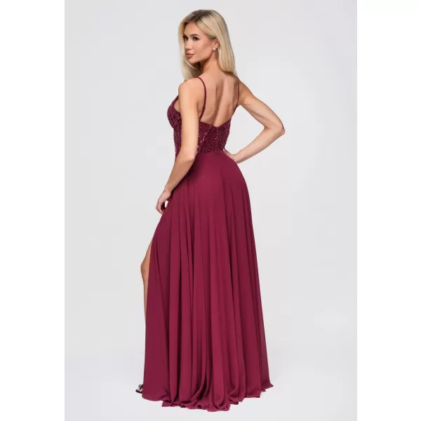  Dámské šaty LARICA LA-OM-DLR374 MAROON 