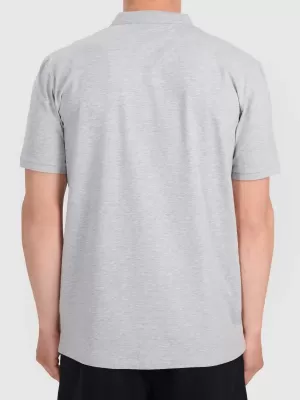 Pánské triko s límečkem 4F 4FWMM00TPTSM0770 DARK GREY MELANGE