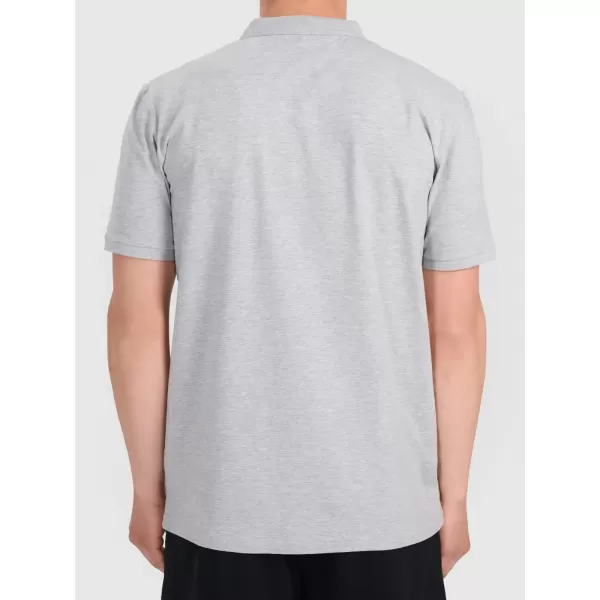 Pánské triko s límečkem 4F 4FWMM00TPTSM0770 DARK GREY MELANGE 