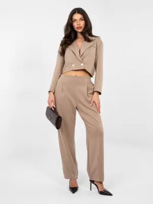 Dámský komplet RUE PARIS IT-KMPL-22255.70 DARK BEIGE
