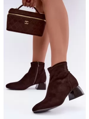 Dámské kotníkové boty BOTO D-338 CHOCOLATE SUEDE