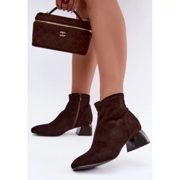  Dámské kotníkové boty BOTO D-338 CHOCOLATE SUEDE 