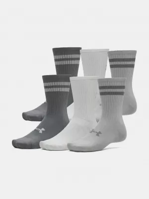 Ponožky UNDER ARMOUR ESSENTIAL 6PK CREW 1387058-069 ŠEDÁ